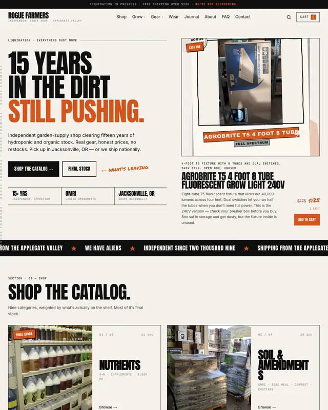 Rogue Farmers storefront