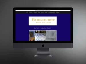 iMac displaying Parkhurst Wine Cellars website.